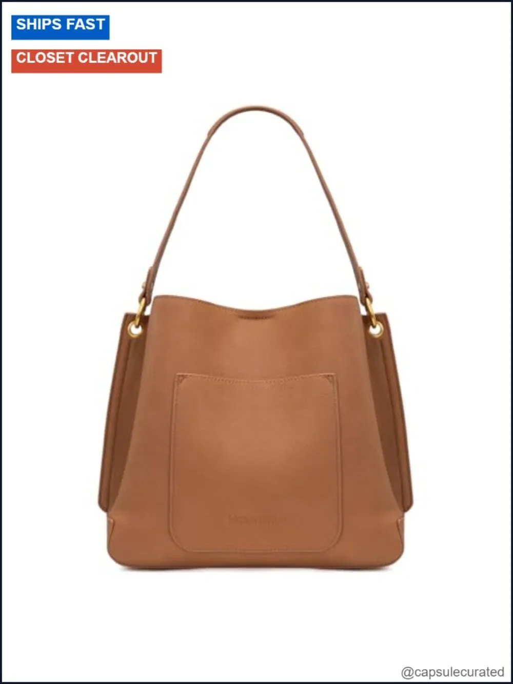 Faux Leather Hobo Bag with 3 Compartments, Detachable Crossbody Strap, Medium